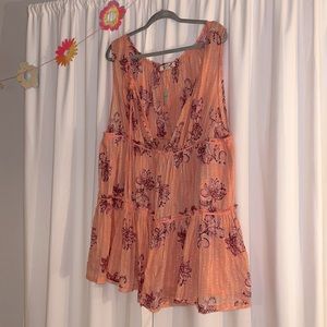 Free People Pink patterned romper
